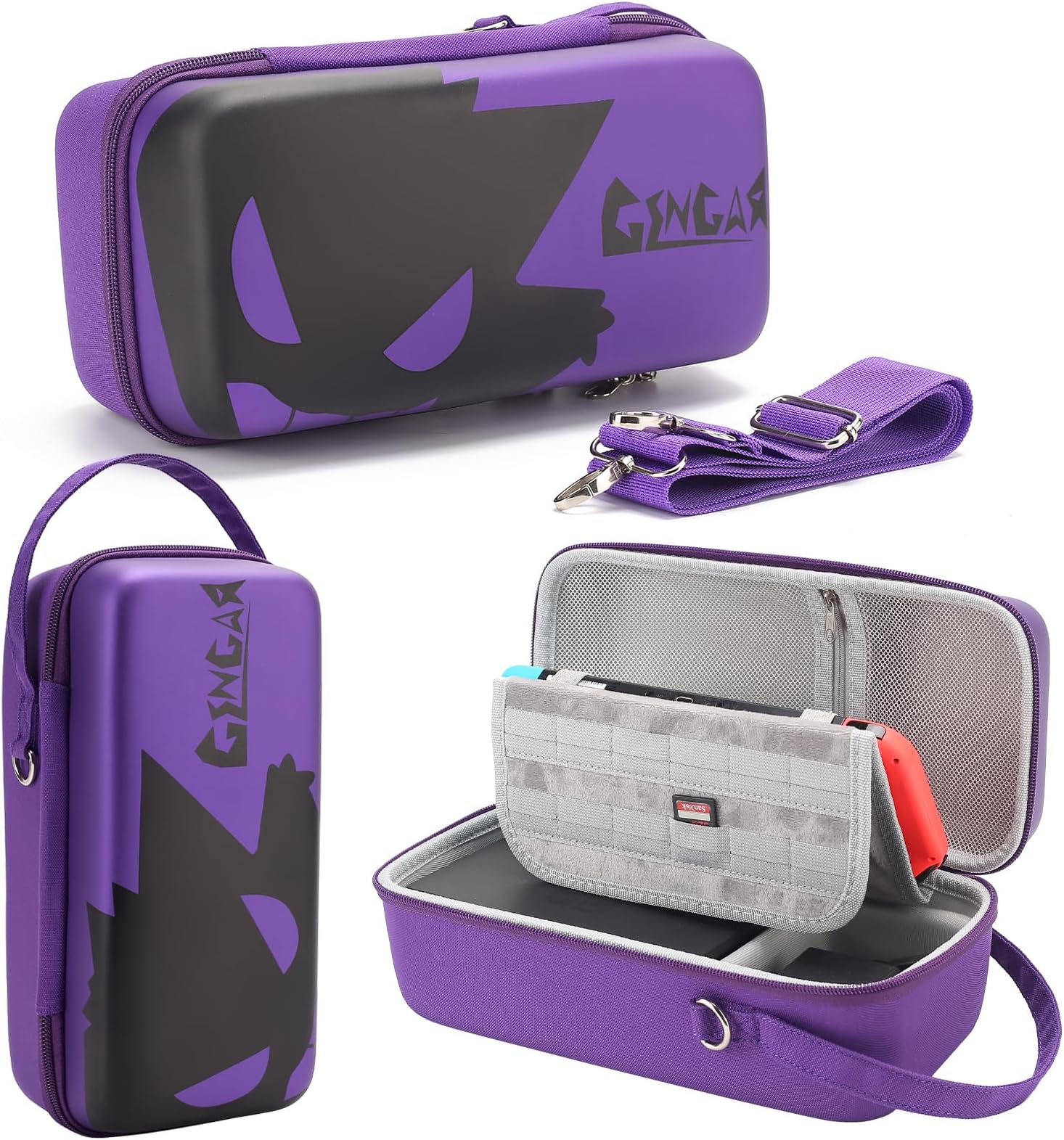 Portable Carrying Case Compatible with Nintendo Switch/Switch OLED - Built-in Stand and Removable Shoulder Strap Design Fit Switch Console, AC Charger Adapter, Switch Dock/Pro Controller Accessories