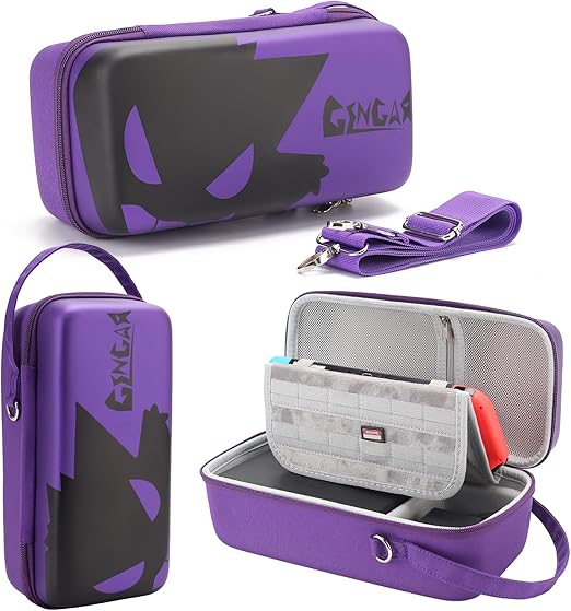 Portable Carrying Case Compatible with Nintendo Switch/Switch OLED - Built-in Stand and Removable Shoulder Strap Design Fit Switch Console, AC Charger Adapter, Switch Dock/Pro Controller Accessories