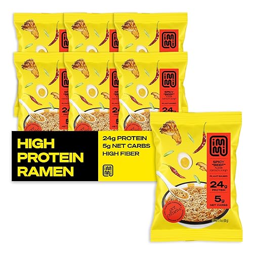 Miniatura 6 de immi Tom Yum Ramen "camarón", 100% a base de plantas, apto para dieta cetogénica, alto contenido en proteínas, bajo en carbohidratos, kit de comida