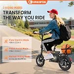 PixAI 14" Electric Bike for Adults & Teens Gyrocopters | Upto 70km PAS Range | Upto 32km/hr Speed | Free Smart Anti-Theft GPS Tracker, Dual Rider E-Bike | UL 2849 Safety Certified