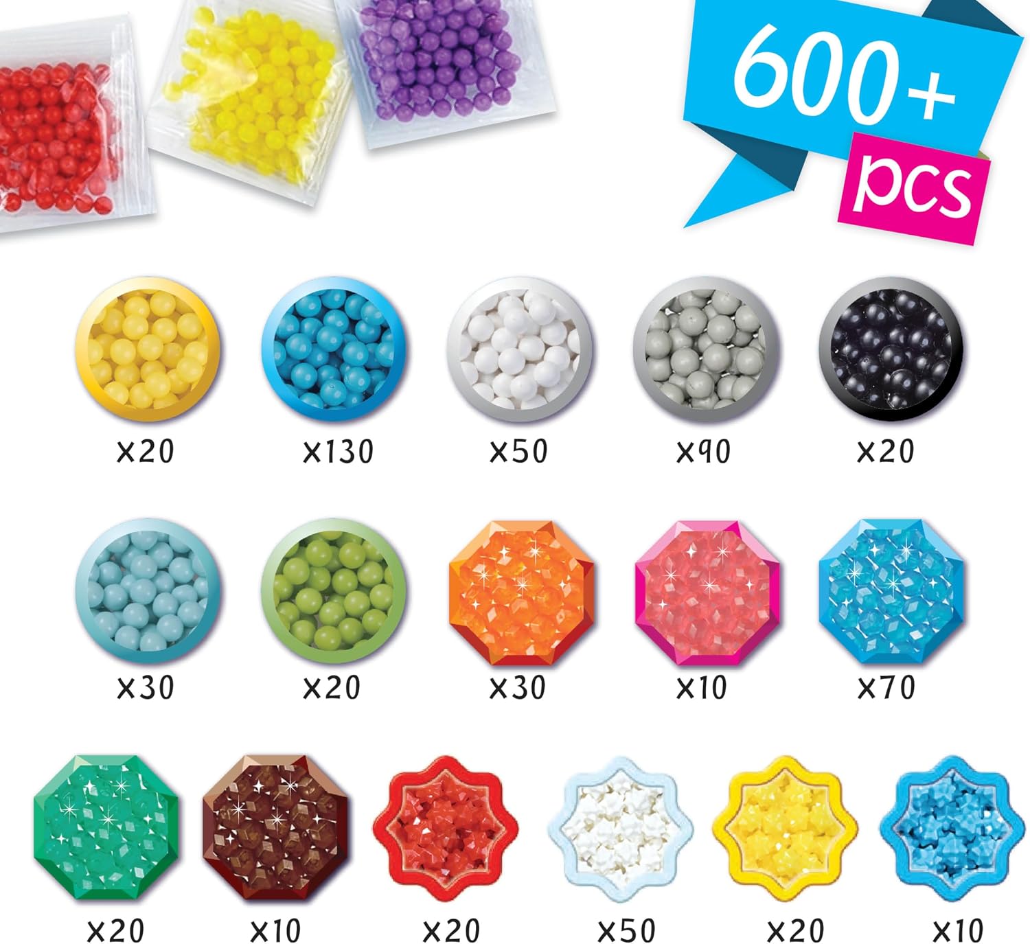 Aquabeads Arts & Crafts Ocean Life Theme Refill with Beads and Templates