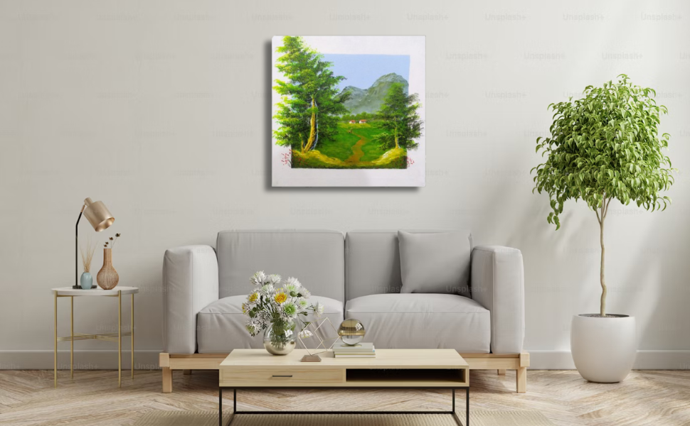 MDK-Nature Landscape, Acrylic On Canvas Painting, | Home & Wall D