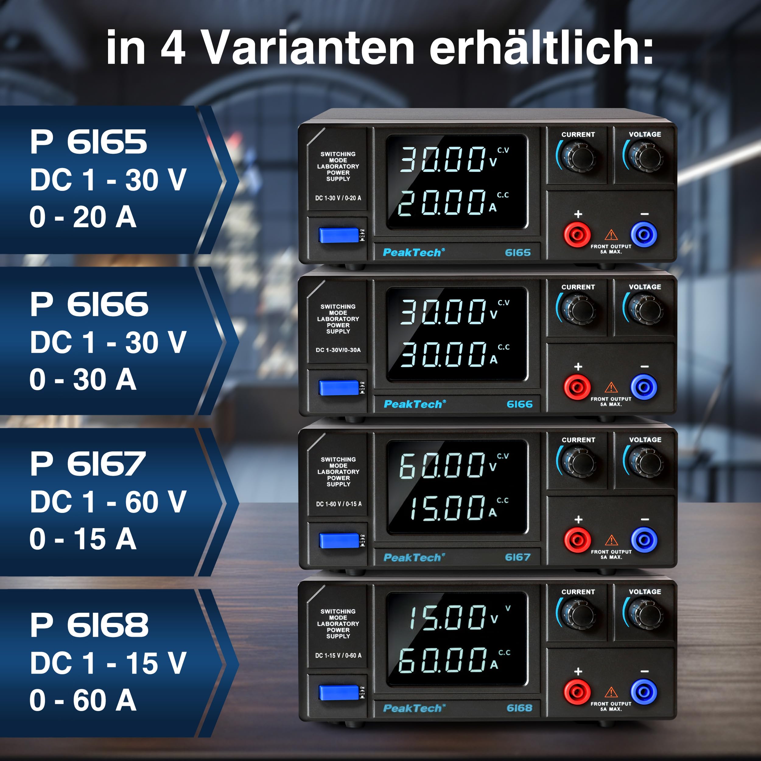 PeakTech 6165 - Labornetzteil DC 1-30V 0-20A 600W Labornetzgerät