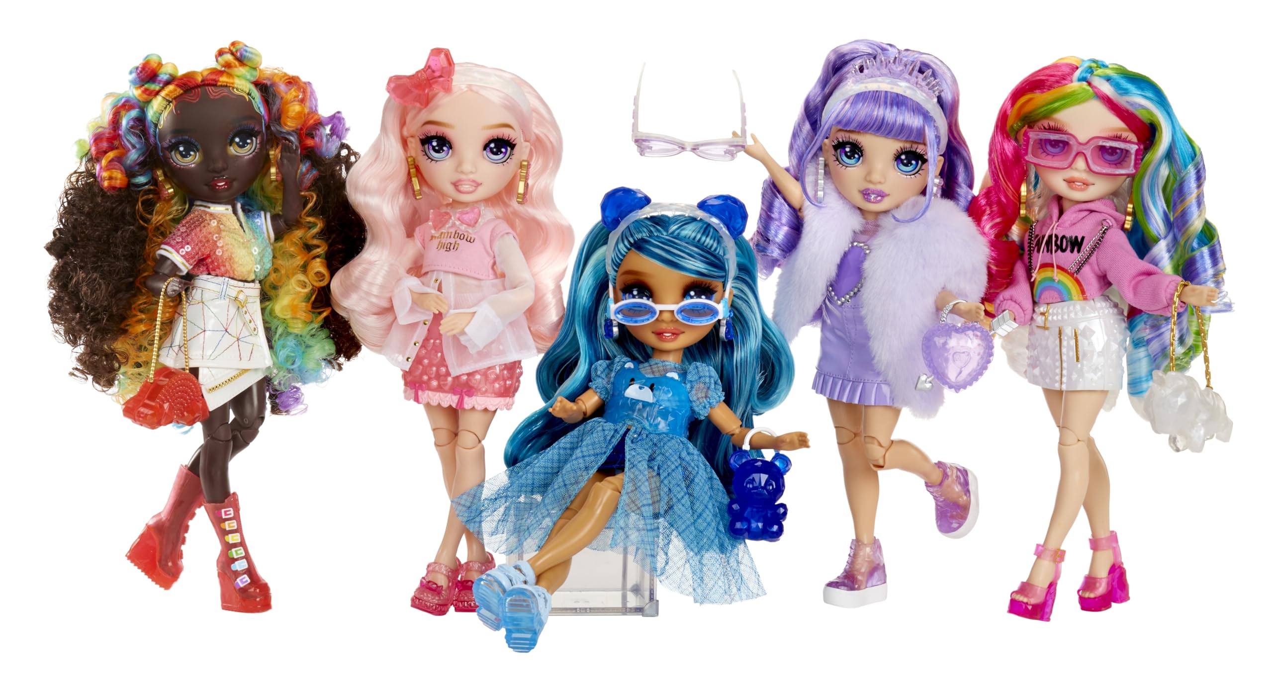RAINBOW HIGH Creative Crystals Amaya - Poupée Mannequin Arc-en-Ciel de 28 cm avec Kit DIY Accessoire en Cristal, Bague pour Vous, Jeu de Résine, Cadeau pour Enfants de + de 8 Ans, Non Comestible