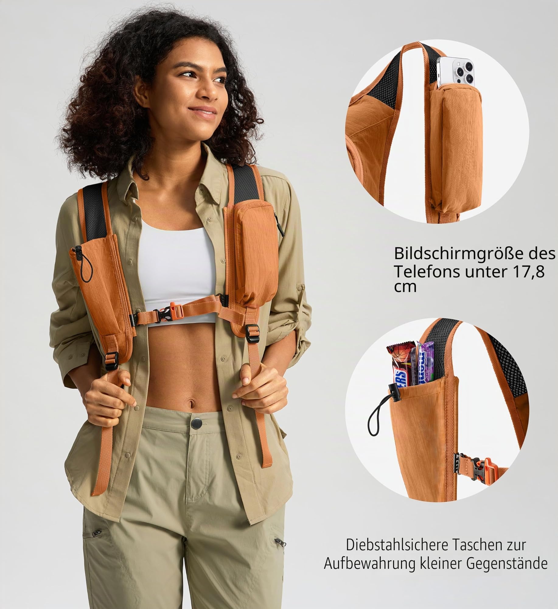 Uselike Kleiner Wanderrucksack, Reise-Tagesrucksack, leicht, verstaubar, Rucksack für Damen und Herren, 10 l