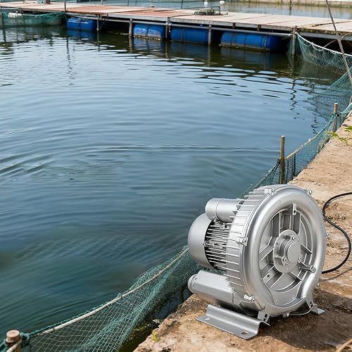 Miniatura 5 de Pump Air Blower Aquarium Circulation Pump Salt Water Aquarium Blower for Fish Tank Silver