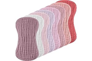 8 PCS Cotton Burp Cloths for Baby - Premium Soft and Absorbent muslin Burp Cloth