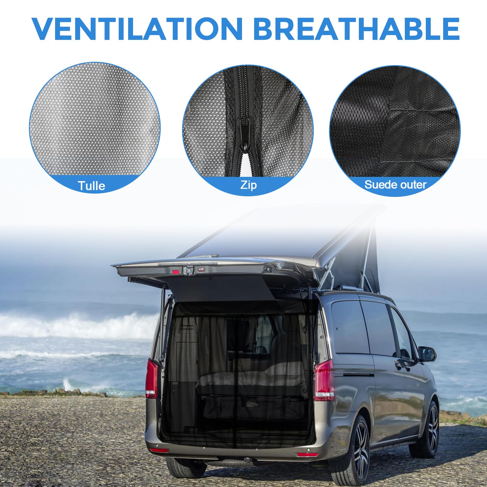 Zanzariera Auto Sostituzione per Renault Trafic, Zanzariera Portiera Posteriore dell'auto, Rete per Insetti Magnetica a Strato Singolo per Campeggio