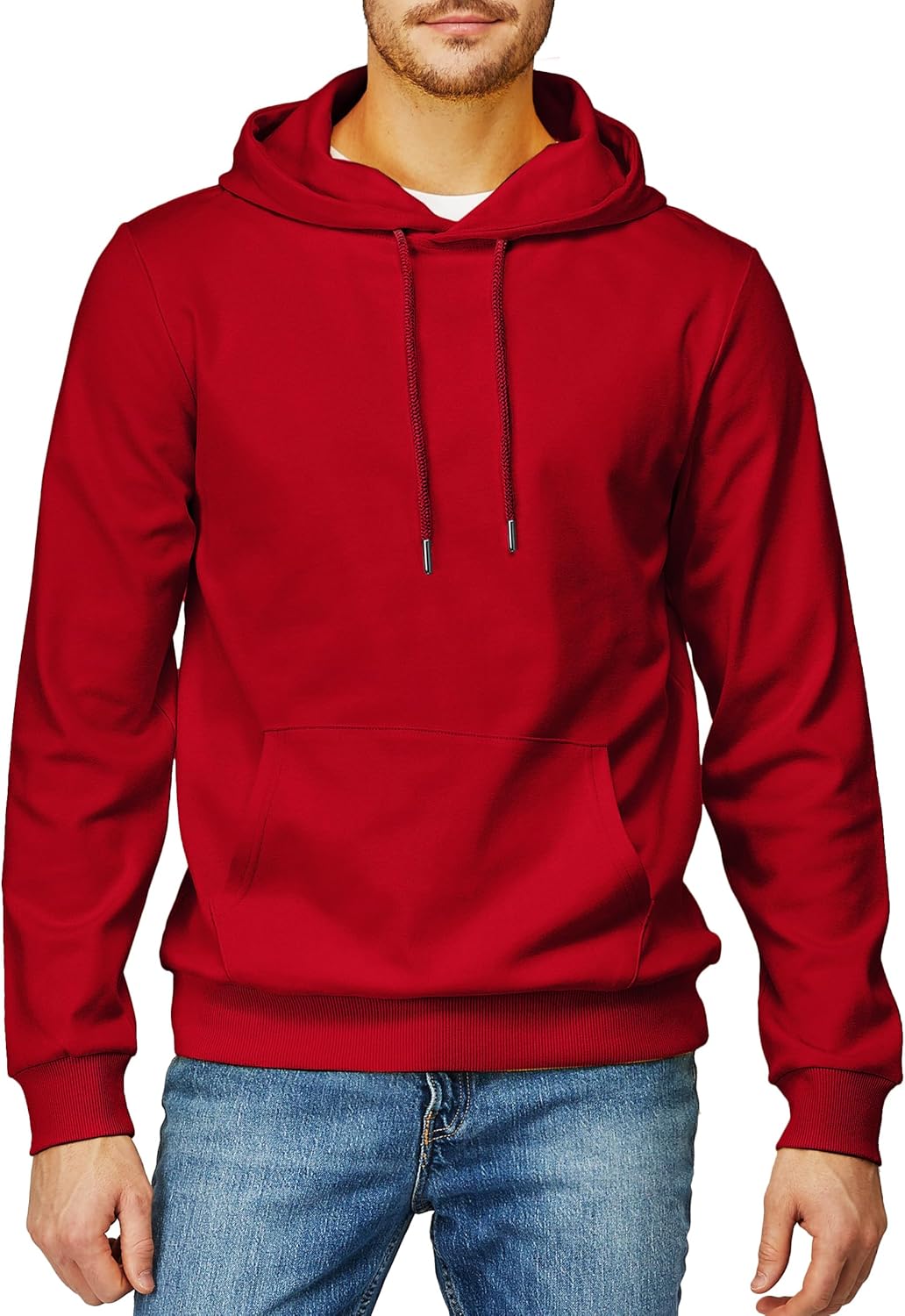 H2H Men's Pullover Hoodie Lightweight Long Sleeve with Kangaroo Pocket Slim Fit Basic Casual Sweatshirt - Image 2