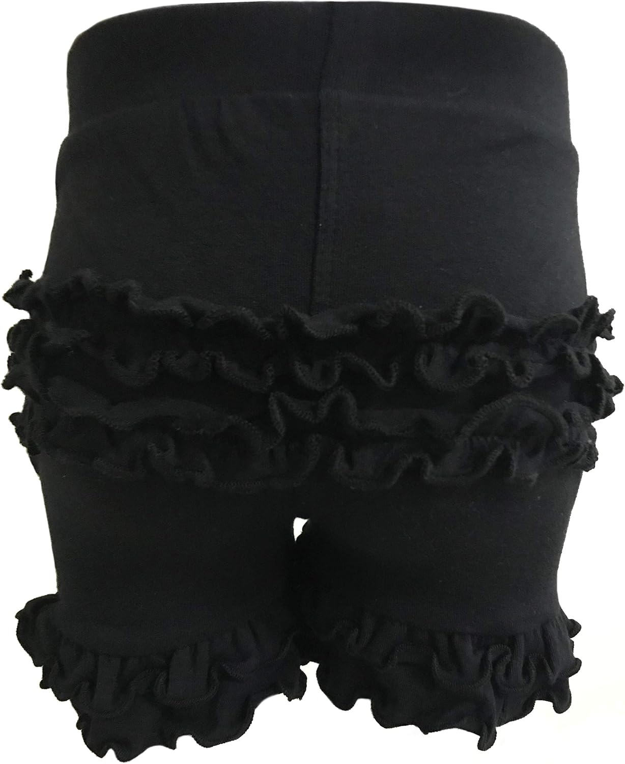 AnnLoren Baby Infant Girls' Boutique Shorts Black Stretch Ruffled Cotton Knit Toddler - Size 2-3T