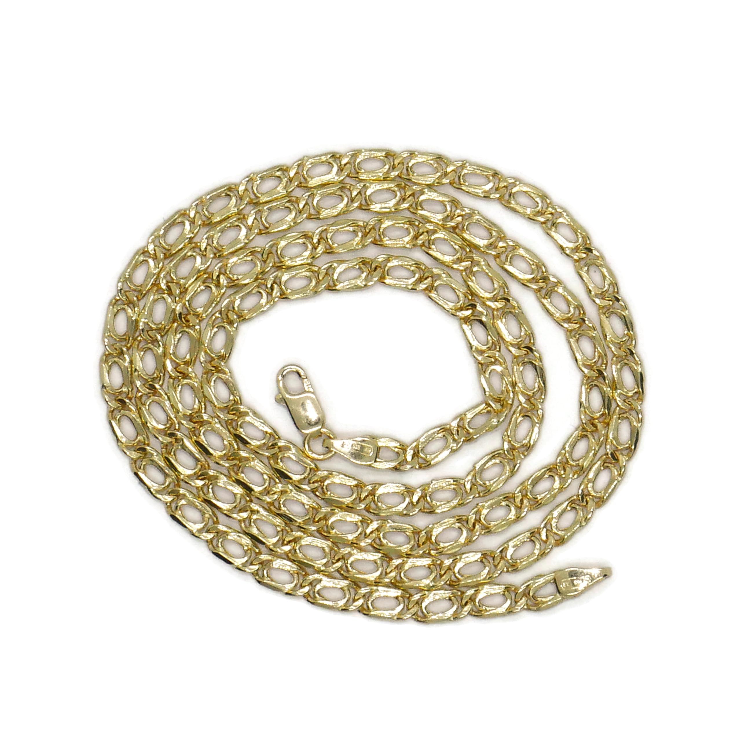 Never Say Never Catena da uomo in oro giallo 18k Tipo doppia barbata modello tigre, larghezza 4,00 mm e lunghezza 60 cm. Peso; 9,90 gr di oro 18 carati