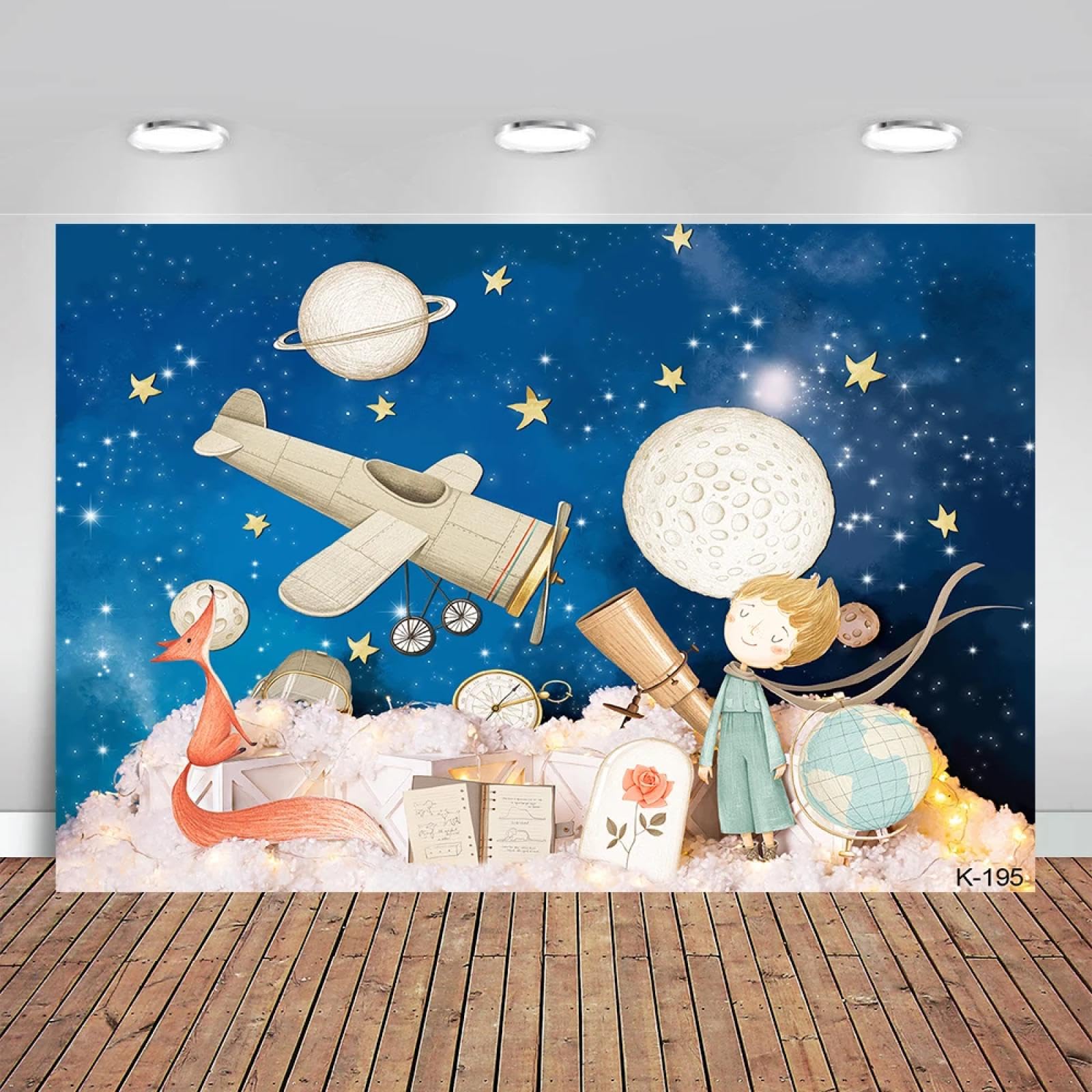 Sfondo del Piccolo Principe con Universo e Meteorite, Ragazzi, Buon Compleanno, Festa, Fondali Fotografici, Decorazioni per Foto, Banner 250x180CM