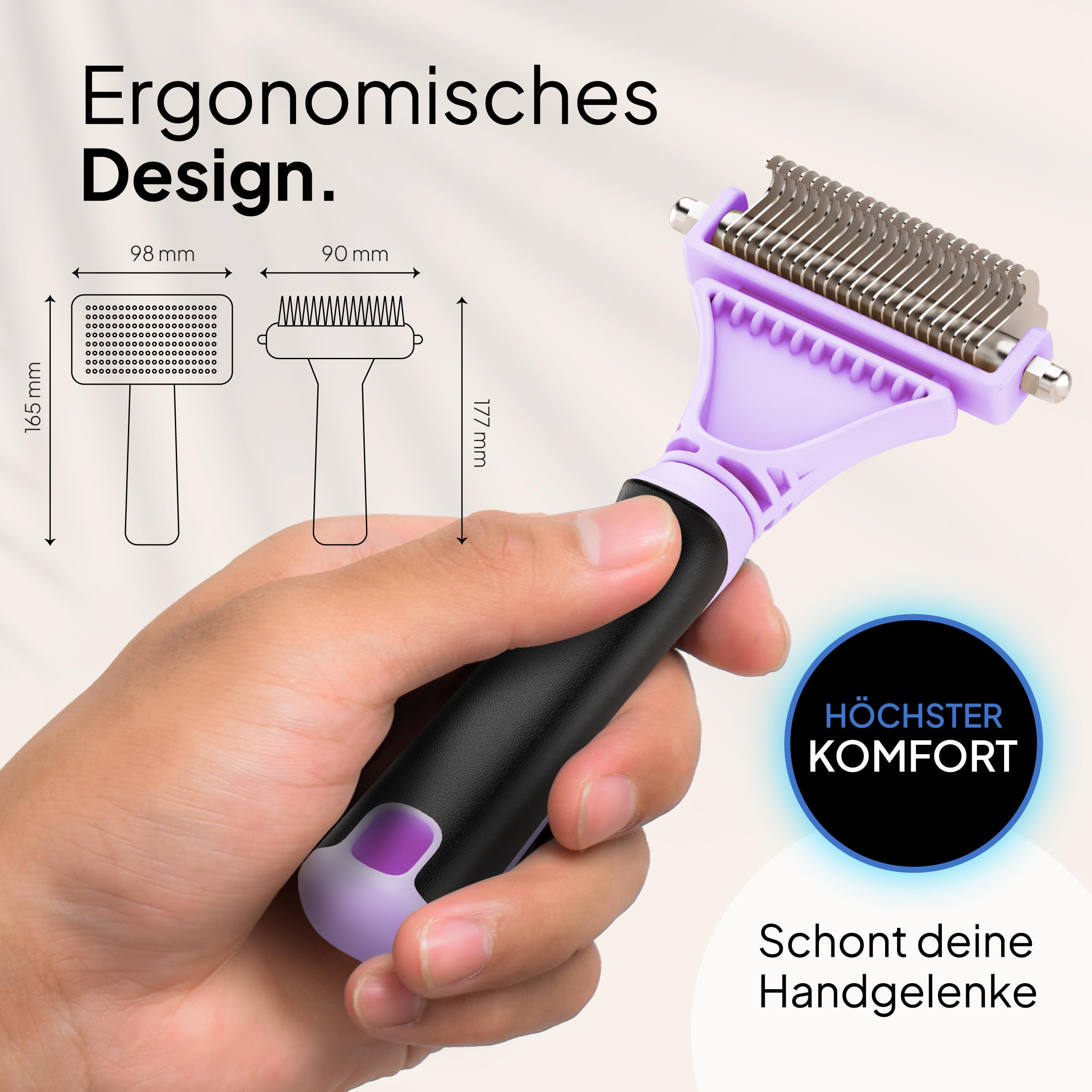 Pretty Paw Katzenbürsten Set mit Zupfbürste & Katzenkamm – Sanfte Fellpflege für Kurzhaar- & Langhaarkatzen, entfernt lose Haare und Unterwolle