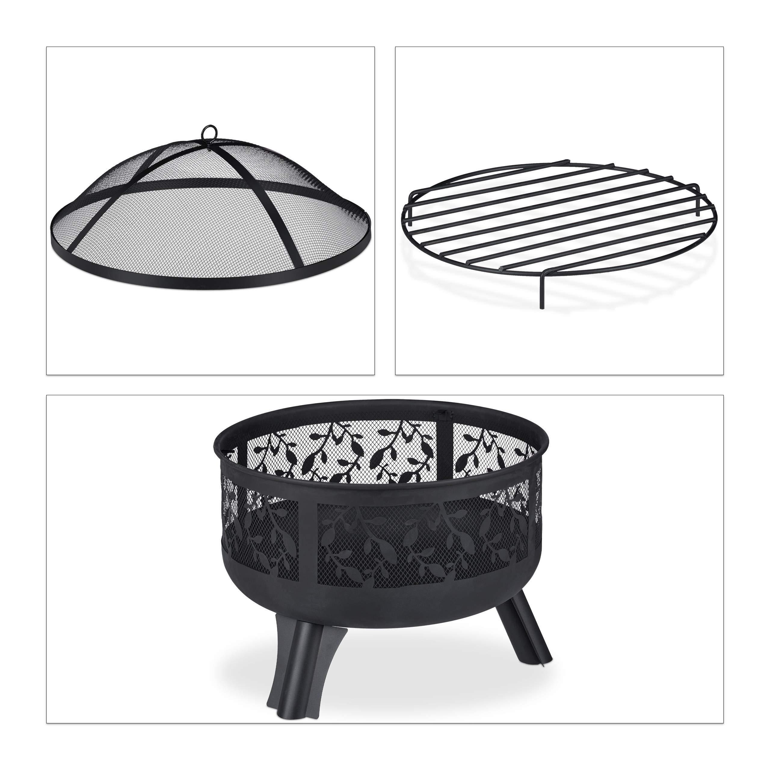 Brasero En Métal Avec Poignées Et Tisonnier - Brasero Pour Jardin Avec