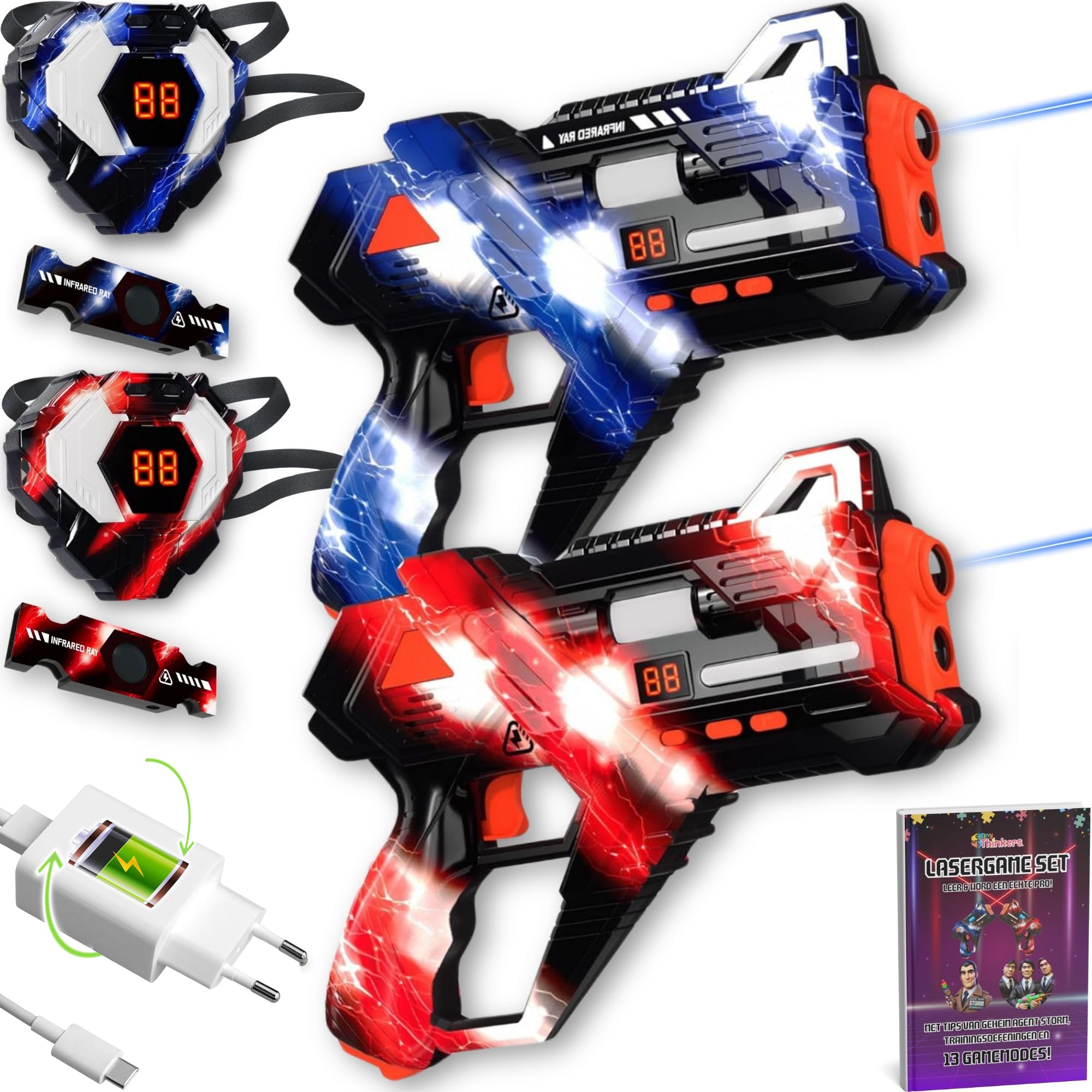 Laser Game Enfant Rechargeable 2 Pistolets avec capteurs 360°