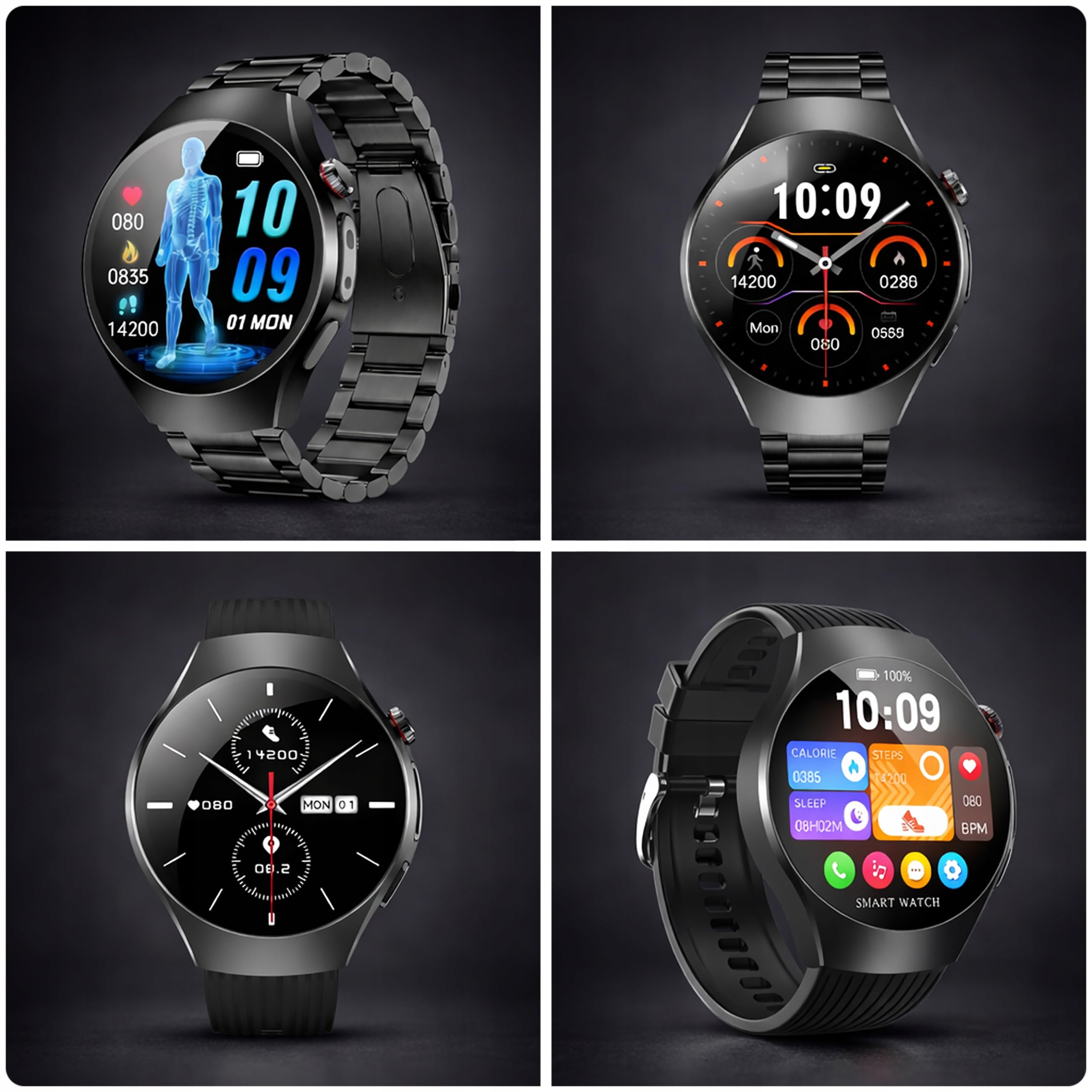 Smartwatch Zegarek Męski Pomiar EKG HRV BMI GLUKOZA CIŚNIENIE PULS Menu PL