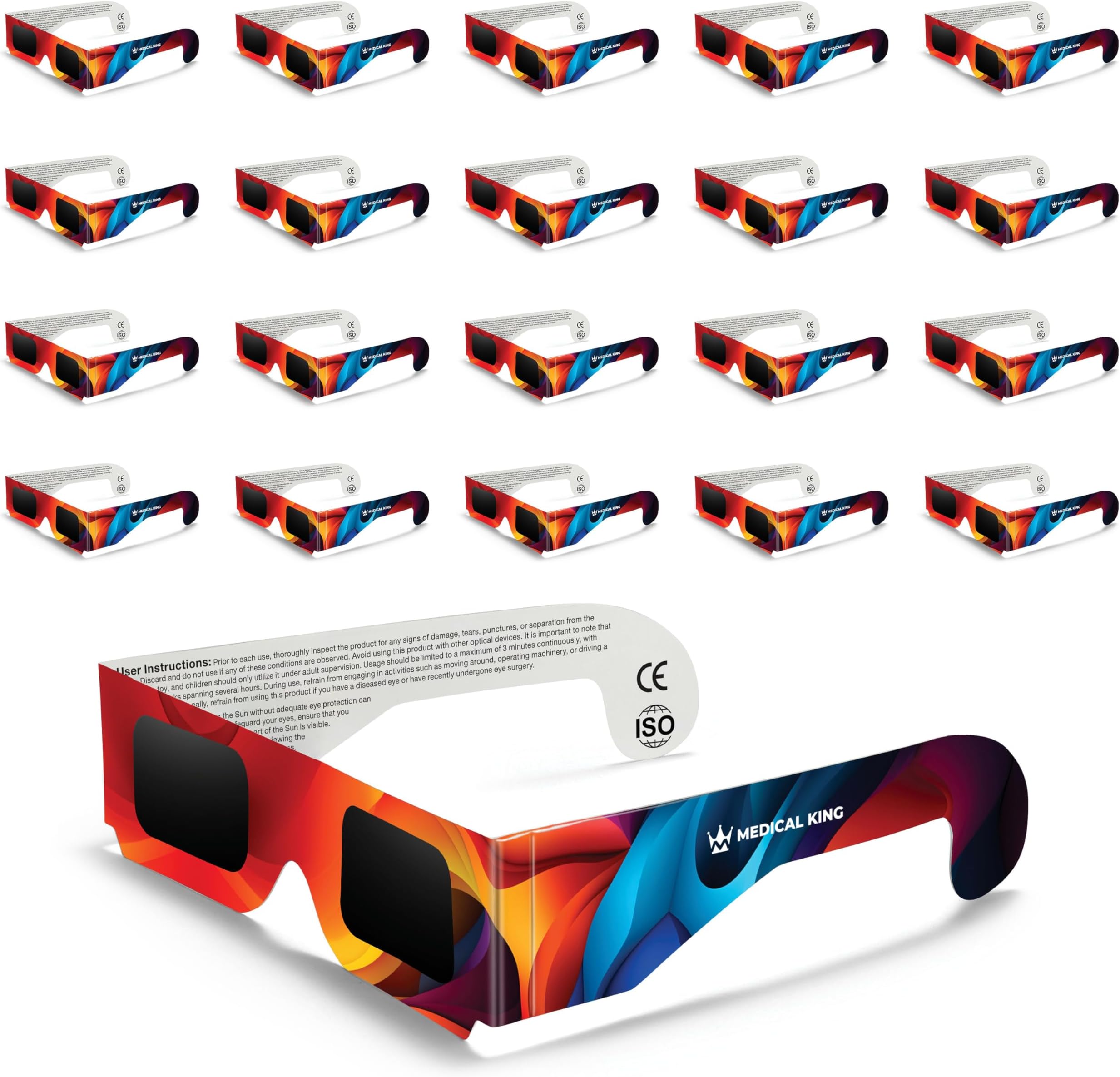 Solar Eclipse Glasses (20 pack) 2024 CE and ISO Certified Safe Shades for Direct Sun Viewing Approved 2024