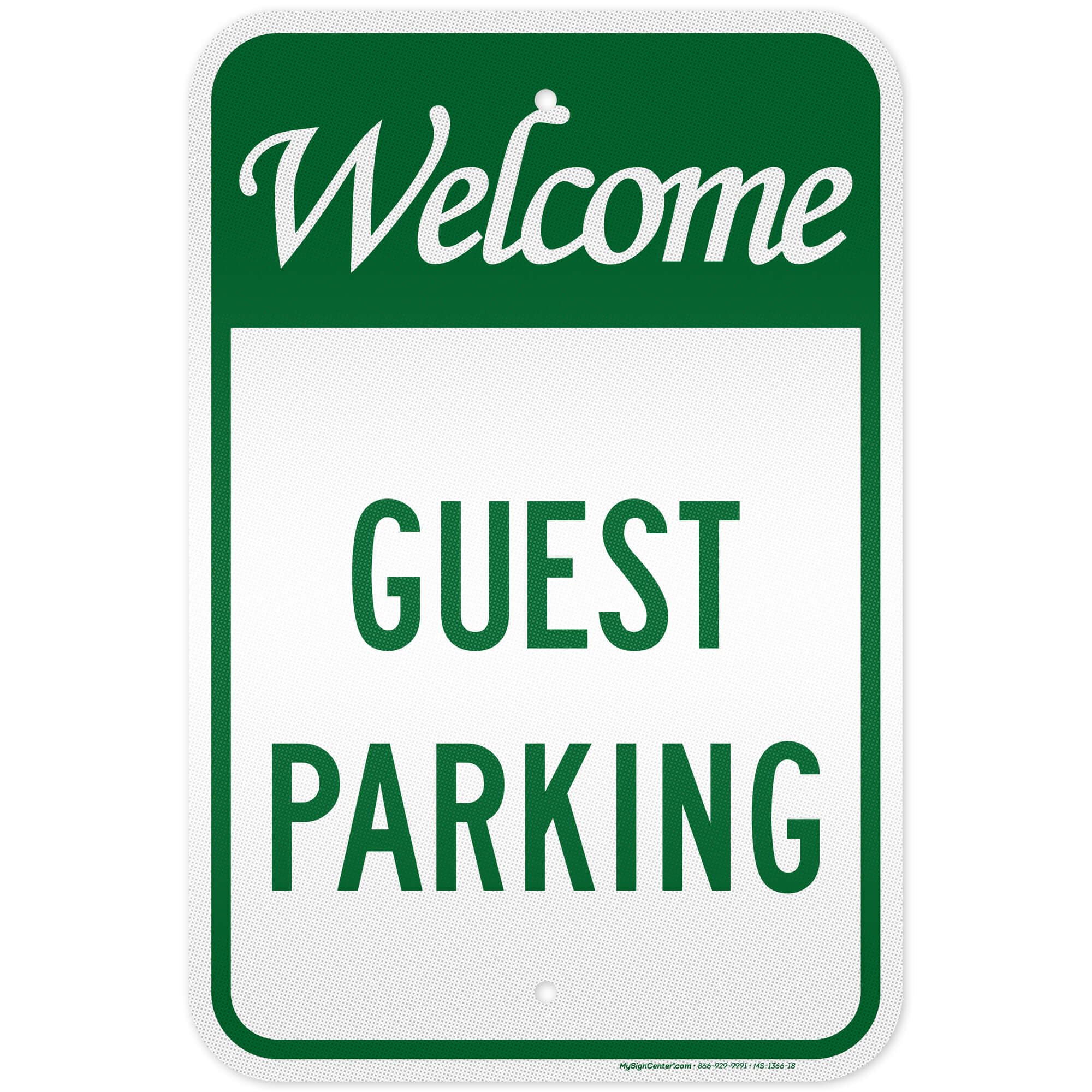 Guest Parking Sign, 12x18 Inches, 3M EGP Reflective, Rust Free .063 Aluminum, Fade Resistant, Made in USA by My Sign Center
