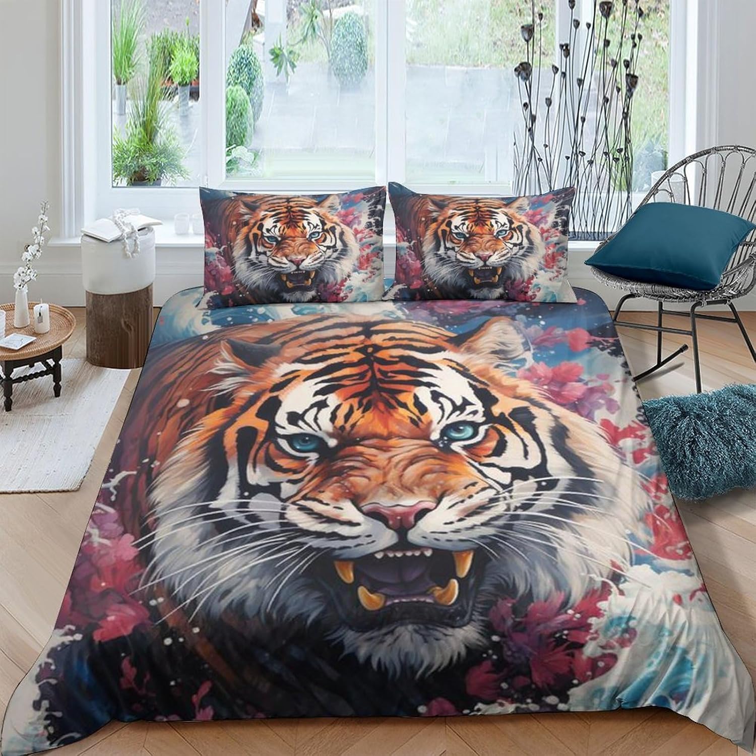 Parure de lit enfant tigre pour transformer la chambre en un véritable safari 3D