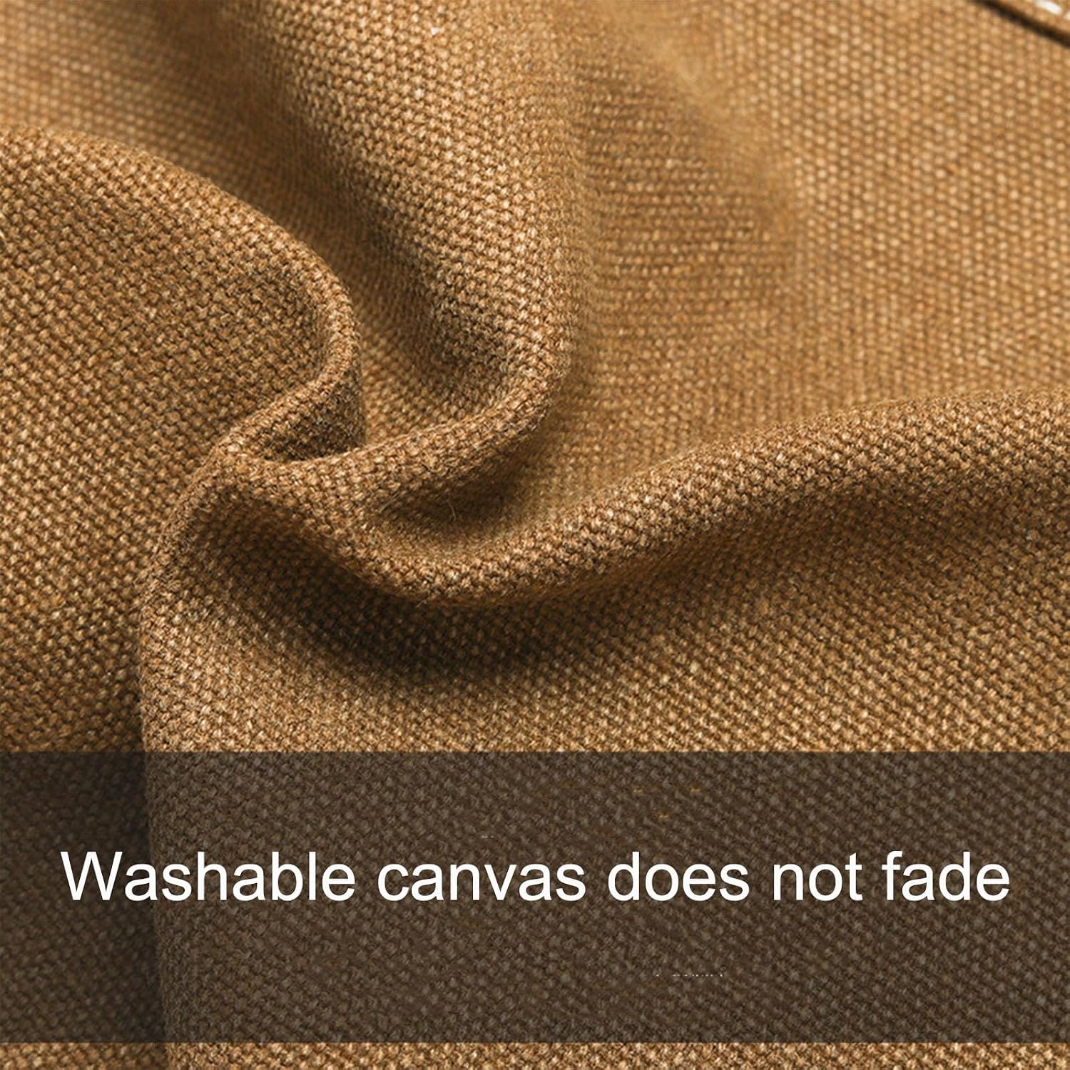 Work Apron Washed Canvas Adjustable Cross Back Tool Aprons Multiple Pockets Men Women Chefs, Barbers