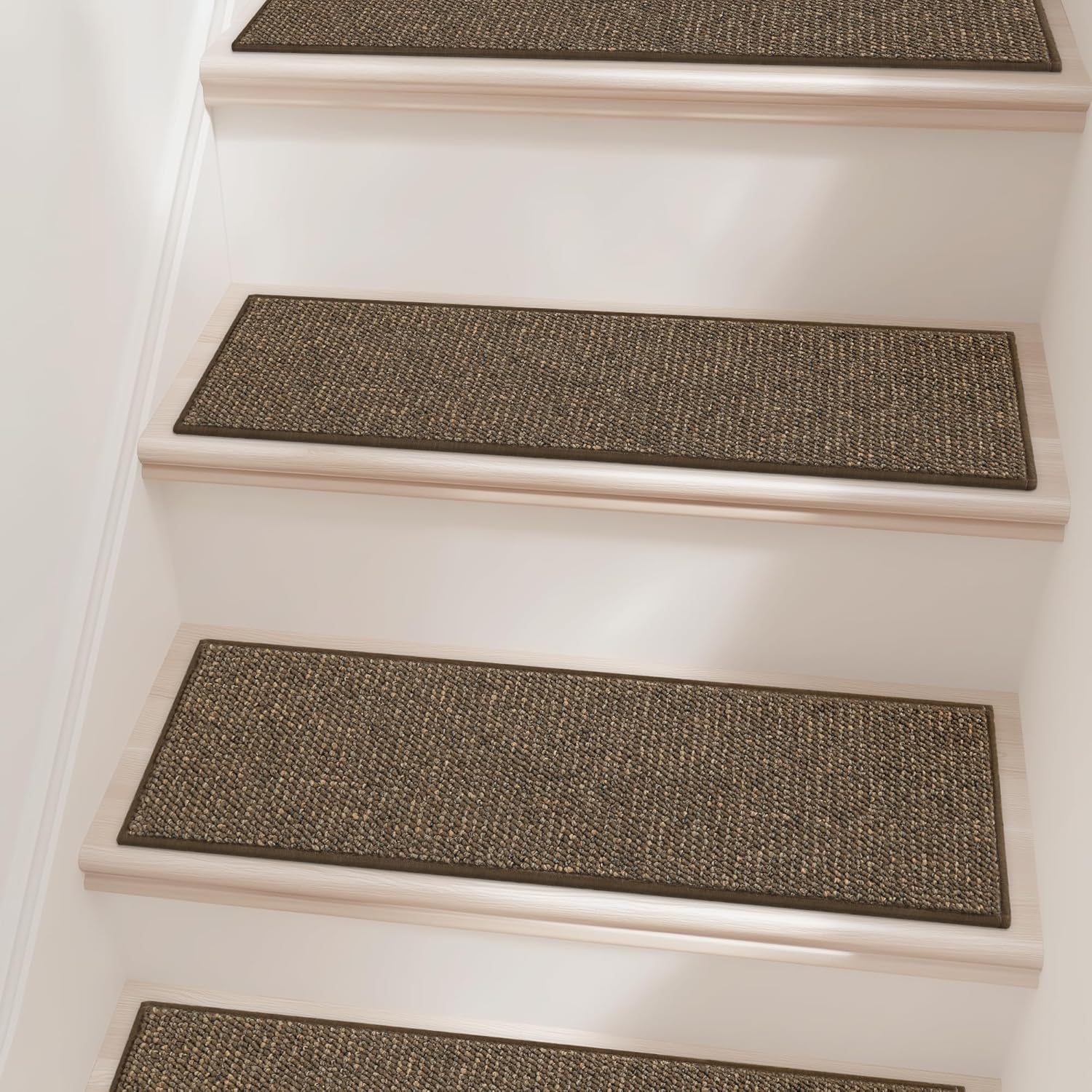 BEQHAUSE Stair Treads for Wooden Steps 28inX9in, Carpet Stair Treads Non Slip Indoor, Machine Washable Stair Runners for Kids Elders and Pets, Carpet for Stair Rugs Mat, TPE Backing, 1pcs, Brown