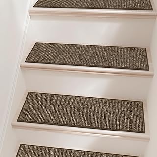 BEQHAUSE Stair Treads for Wooden Steps 28inX9in, Carpet Stair Treads Non Slip Indoor, Machine Washable Stair Runners for Kids Elders and Pets, Carpet for Stair Rugs Mat, TPE Backing, 1pcs, Brown