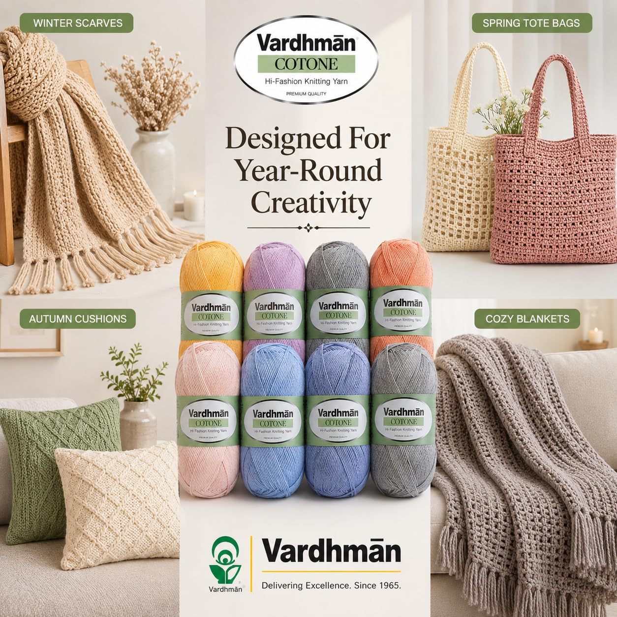 Vardhman Cotone Yarn - 6 Ply Cotton Acrylic -3