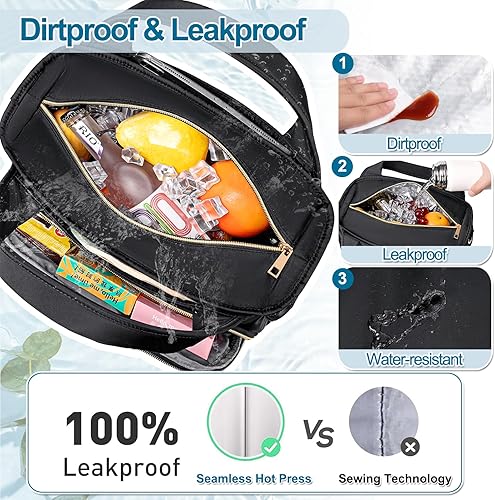 Miniatura 4 de Lonchera para mujer, bolsa de almuerzo aislada para mujeres y hombres, a prueba de fugas, grandes bolsas de almuerzo para mujer, para el trabajo,