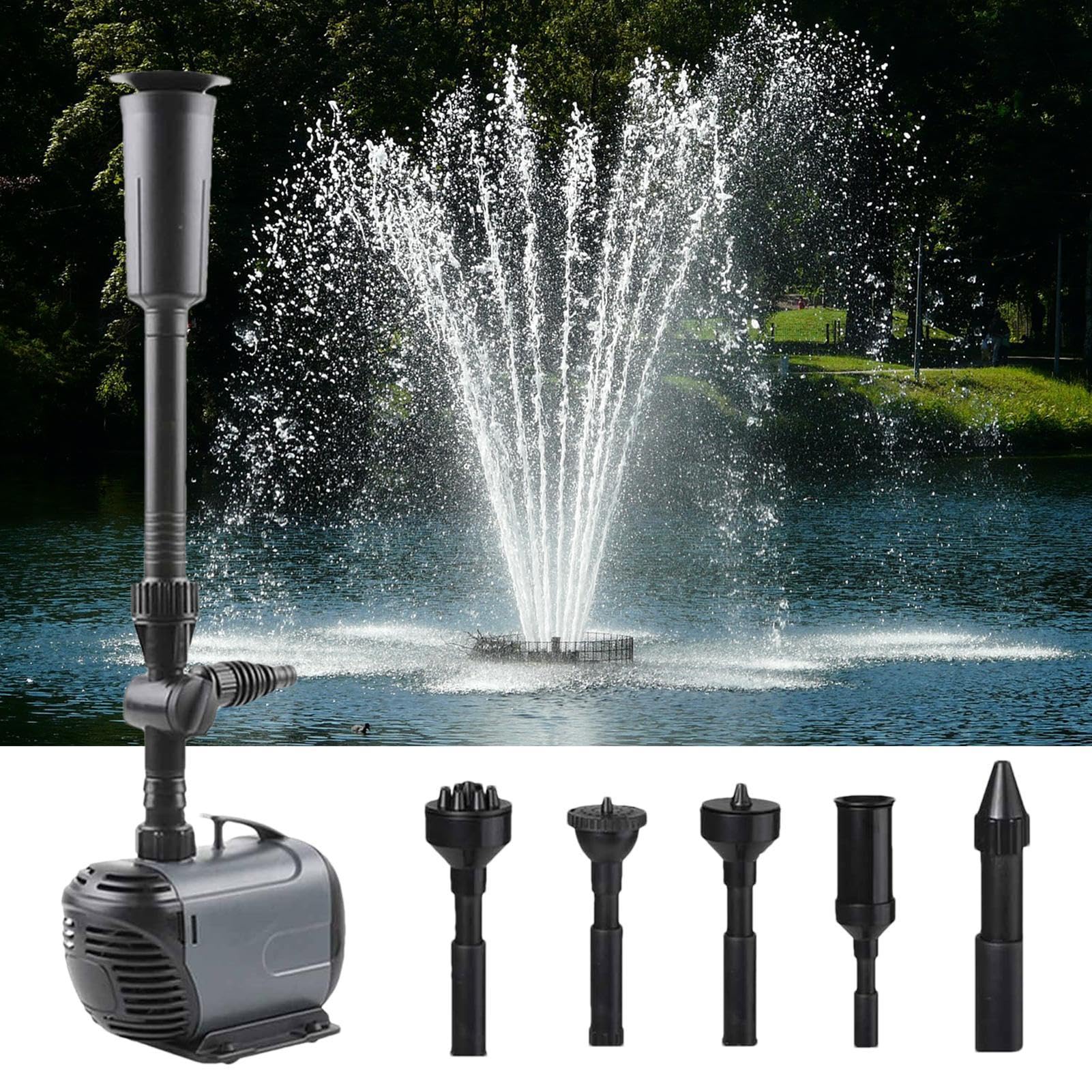 Zestaw pompek wodnych do akwarium, różne pompki z zestawem filtrów i 3 | Regulowane dysze | Idealne do rybnych stawów i fontann dekoracyjnych | Poprawia cyrkulację wody dla żywego życia wodnego
