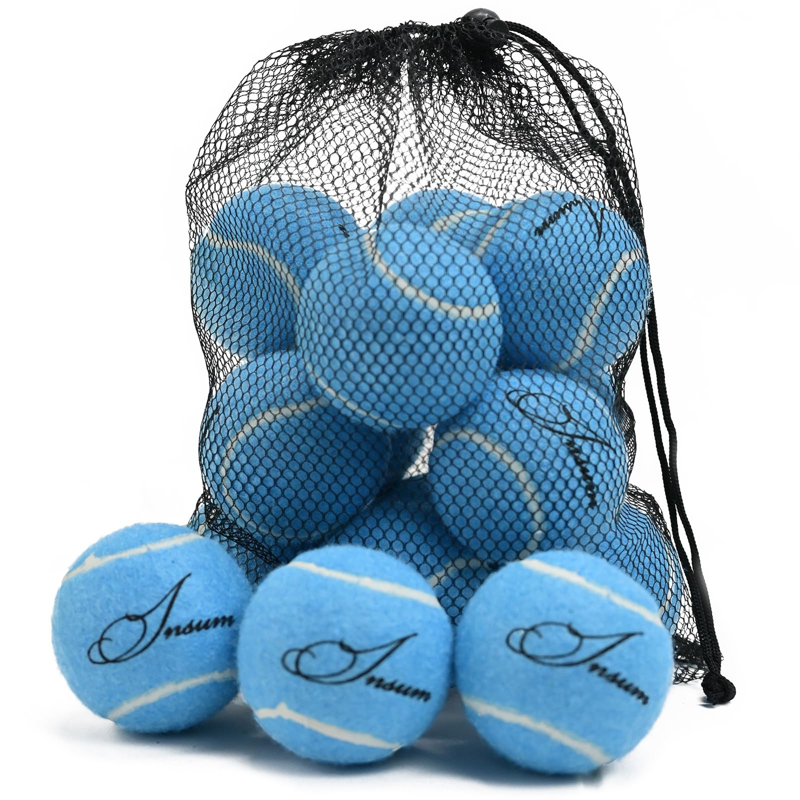 LITIAN Tennis Balls Bulk for Practice and Dog Play Durable Felt Natural Rubber Pressureless Tennis Balls with Mesh