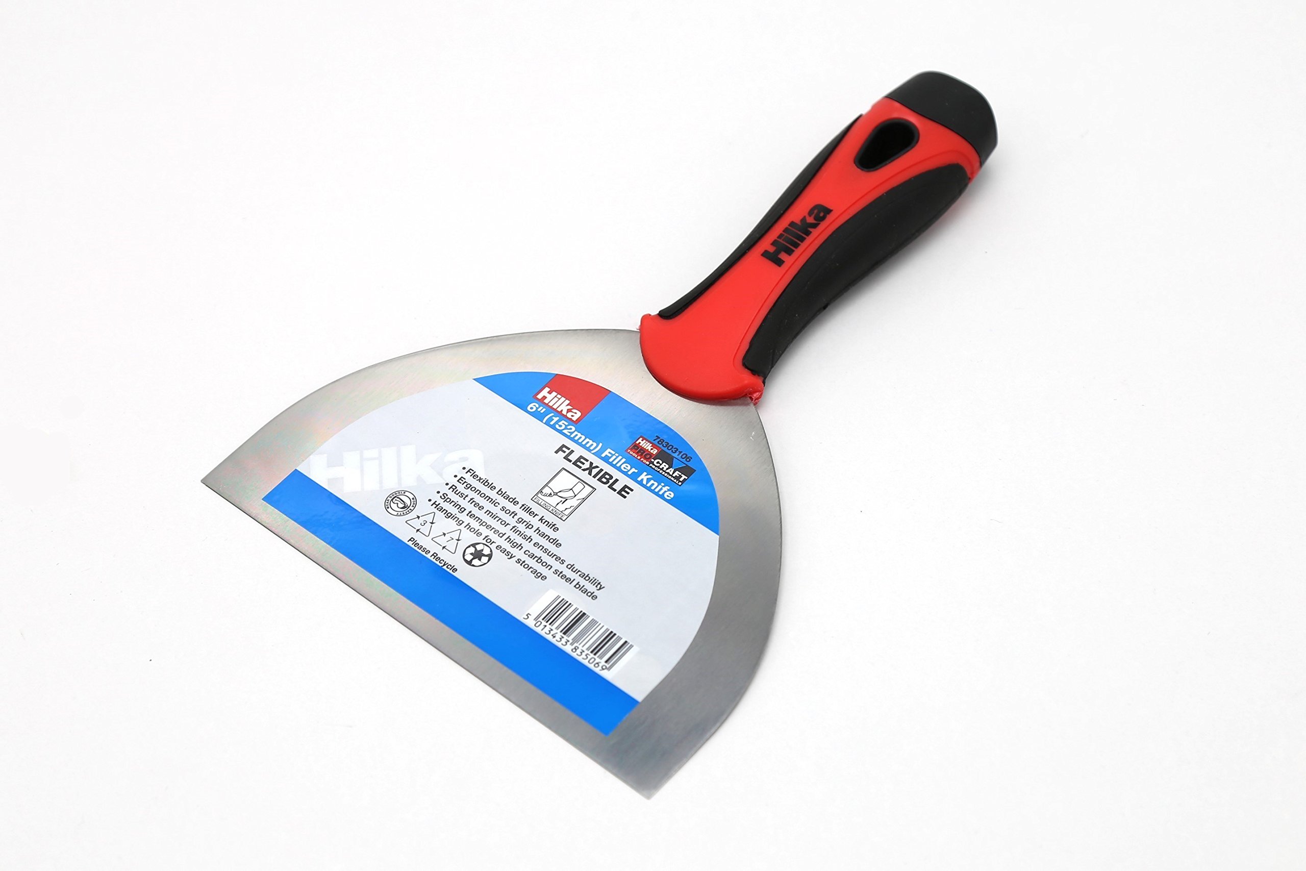 Hilka Tools 78303106 Filler Knife, Silver/Red, 6-Inch