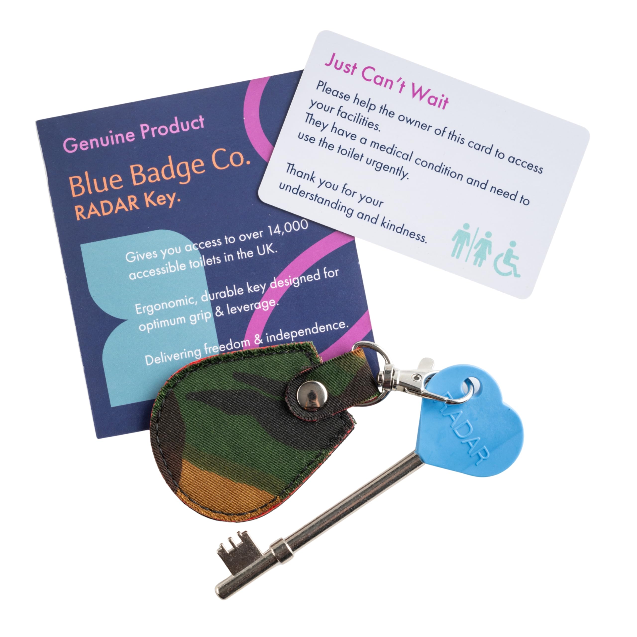 Blue Badge Official & Genuine RADAR Disabled Toilet Key with Army Camo