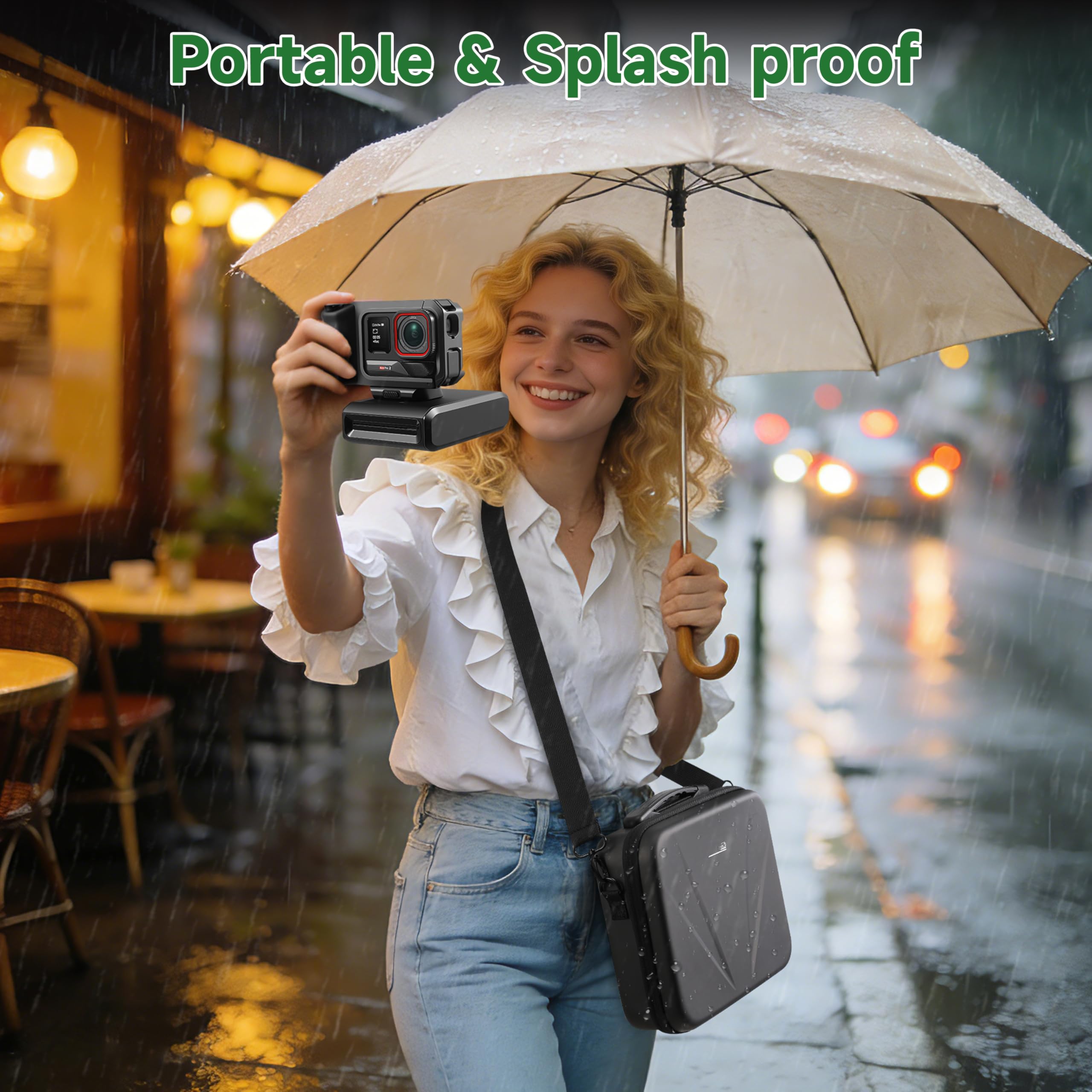 Tasche für Insta360 ACE Pro/Ace Pro 2 Xplorer Grip Pro Flash Print Bundle Case Zubehör Hard Storage Reisetasche Erweiterung Käfig für Insta 360 Mini 2-in-1 Stativ/114cm Selfie Stick