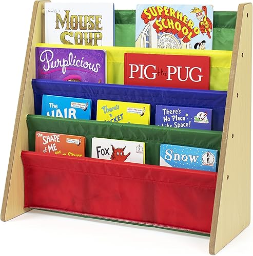 Miniatura 2 de Tot Tutores WO697 Colección de amigos librería de almacenamiento en bastidor de libros para niños blanco rosa y púrpura Madera NaturalPrimario