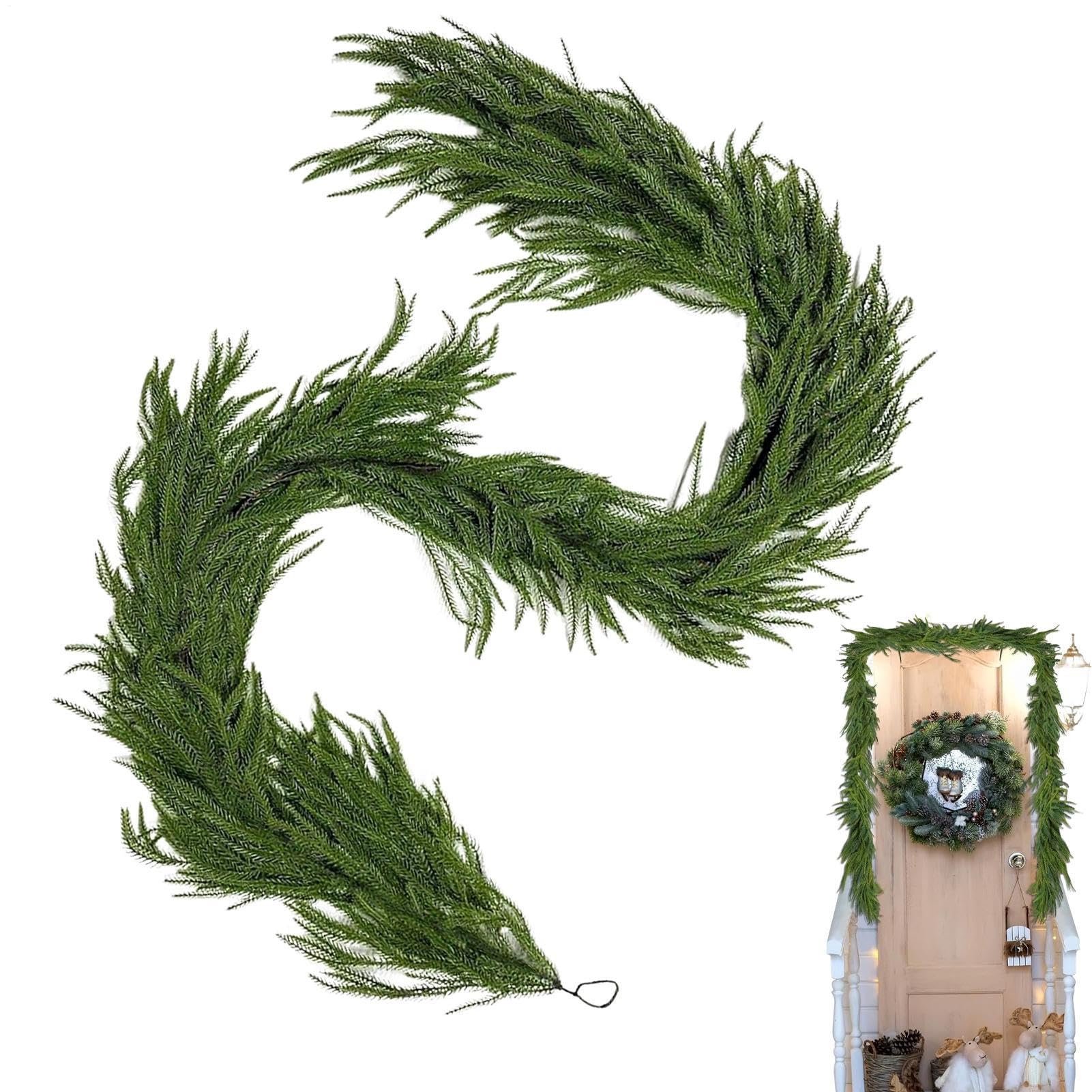 Guirnalda De Pino Realista, Decorativa, Colgable, Real