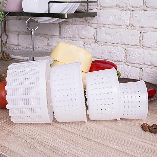 Set de 4 moldes para hacer queso 0,25+0,5+0,7+2.6 lbs | Fabricación de queso de leche de vaca y cabra. QG group