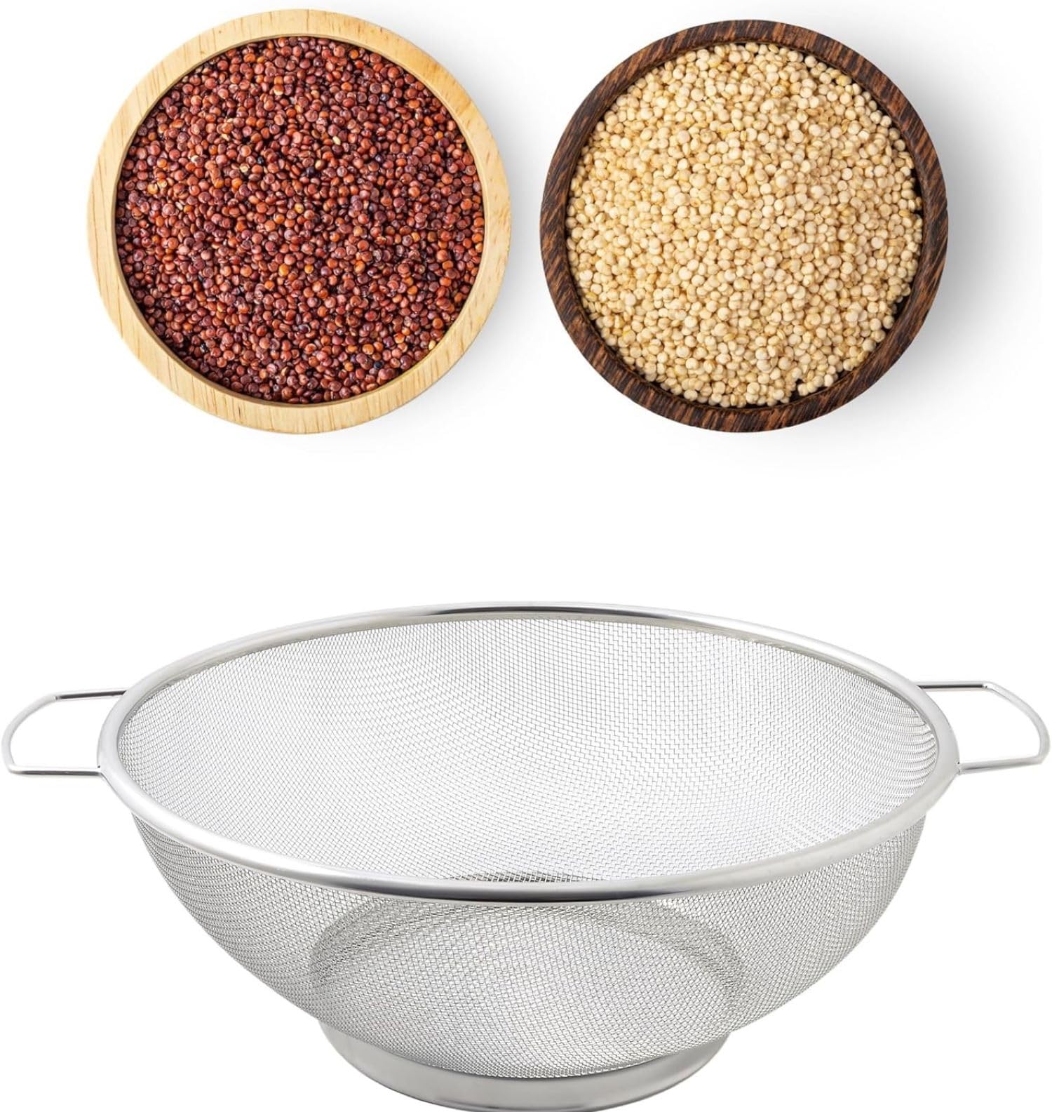 Busstier Metal Süzgeç, Paslanmaz Çelik, Çok Amaçlı ve Dayanıklı Tasarım, Ergonomik Saplı, Makarna, Sebze ve Meyve İçin İdeal, Kolay Temizlik, Mutfak İçin Şık ve Pratik (22 Cm)