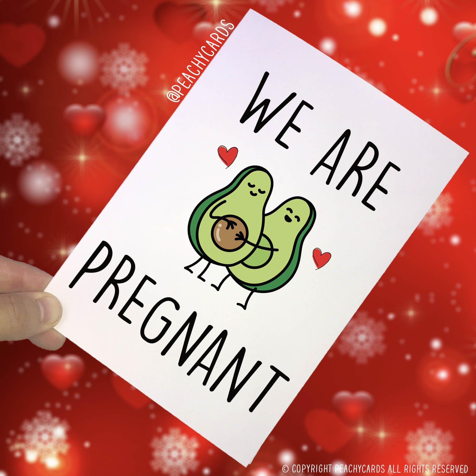Pregnancy Announcement Card We are Pregnant Surprise Card Expecting A Baby Card Avocado Funny Mum and Dad to Be Card Surprise Fun Card PC244
