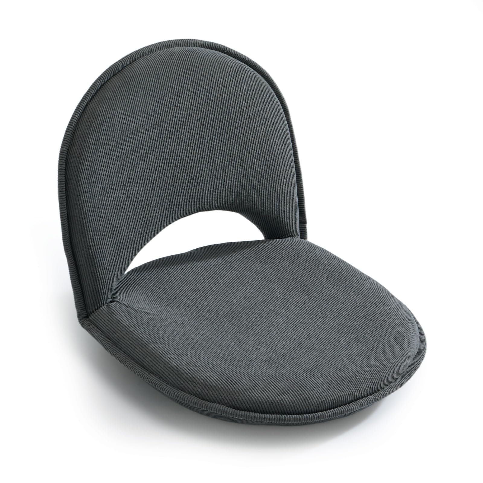 floor chair 5-position adjustable back support chair foldable camping,video-gaming reading watching, upholstered meditation convenient seats (grey)