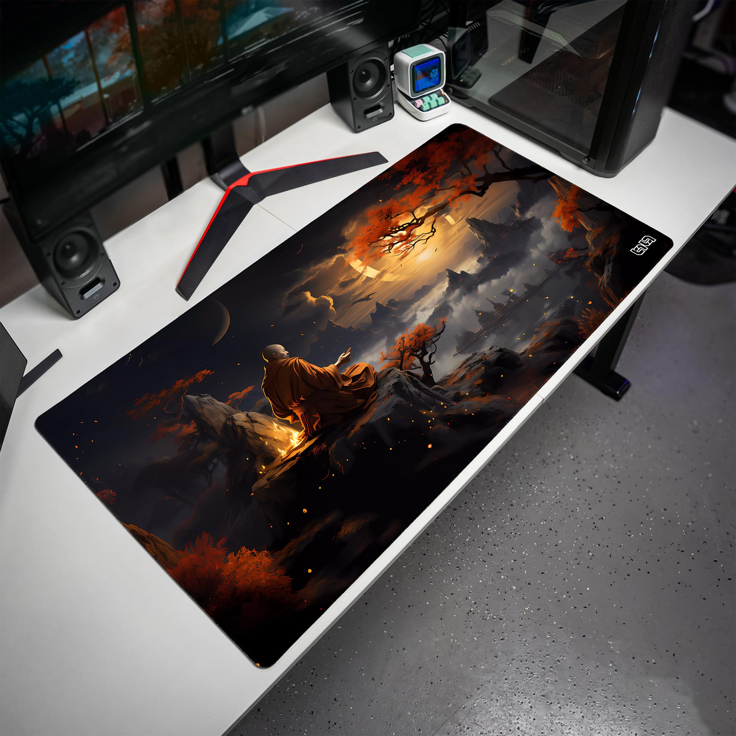 Tilt Tappetino Mouse XXL 100x50 cm | Antiscivolo Sottomano Scrivania | Impermeabile Tappetino Mouse Gaming | Accessori Scrivania Ufficio e PC | Tappetino Scrivania Grande (Monk's Zen)