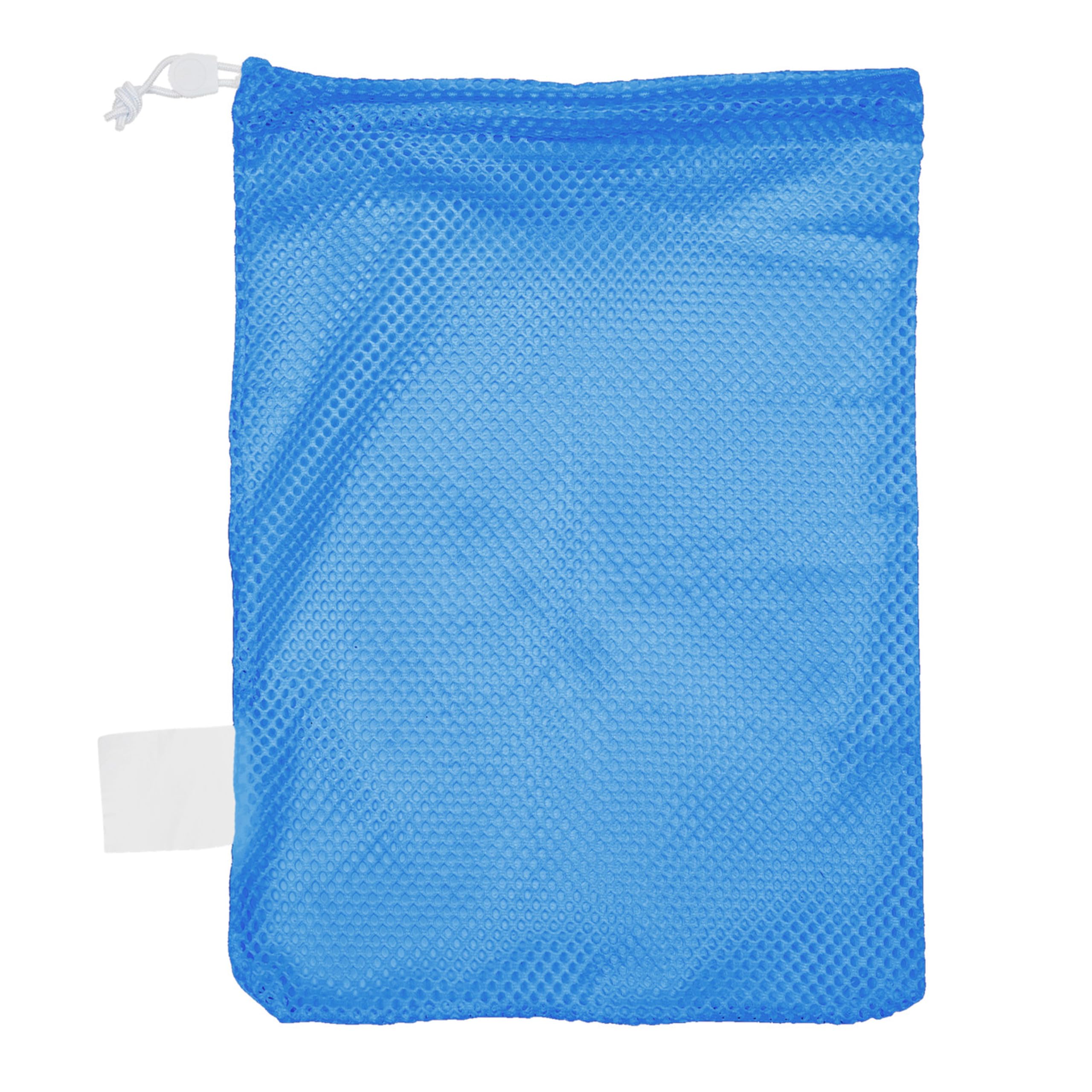 Champion Sports Mesh Sports Equipment Bag- Columbia Blue, 12" x 18"- Multipurpose, Nylon Drawstring Bag w/Lock and ID Tag, for Sports Equipment, Balls, Swimming Gear - Breathable Stuff Sack