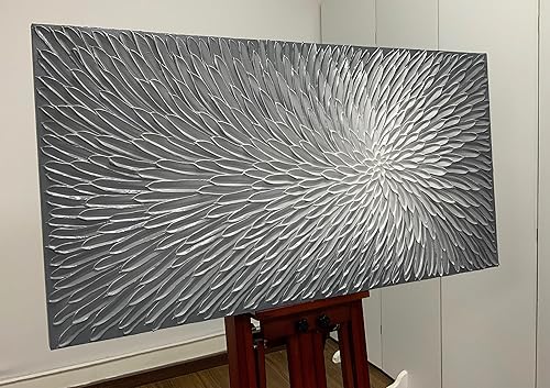 Miniatura 2 de AMEI Arte, 24 x 48 pulgadas, arte de pared acrílico pintado a mano, arte moderno de madera, interior enmarcado, decoración de pared colgante,