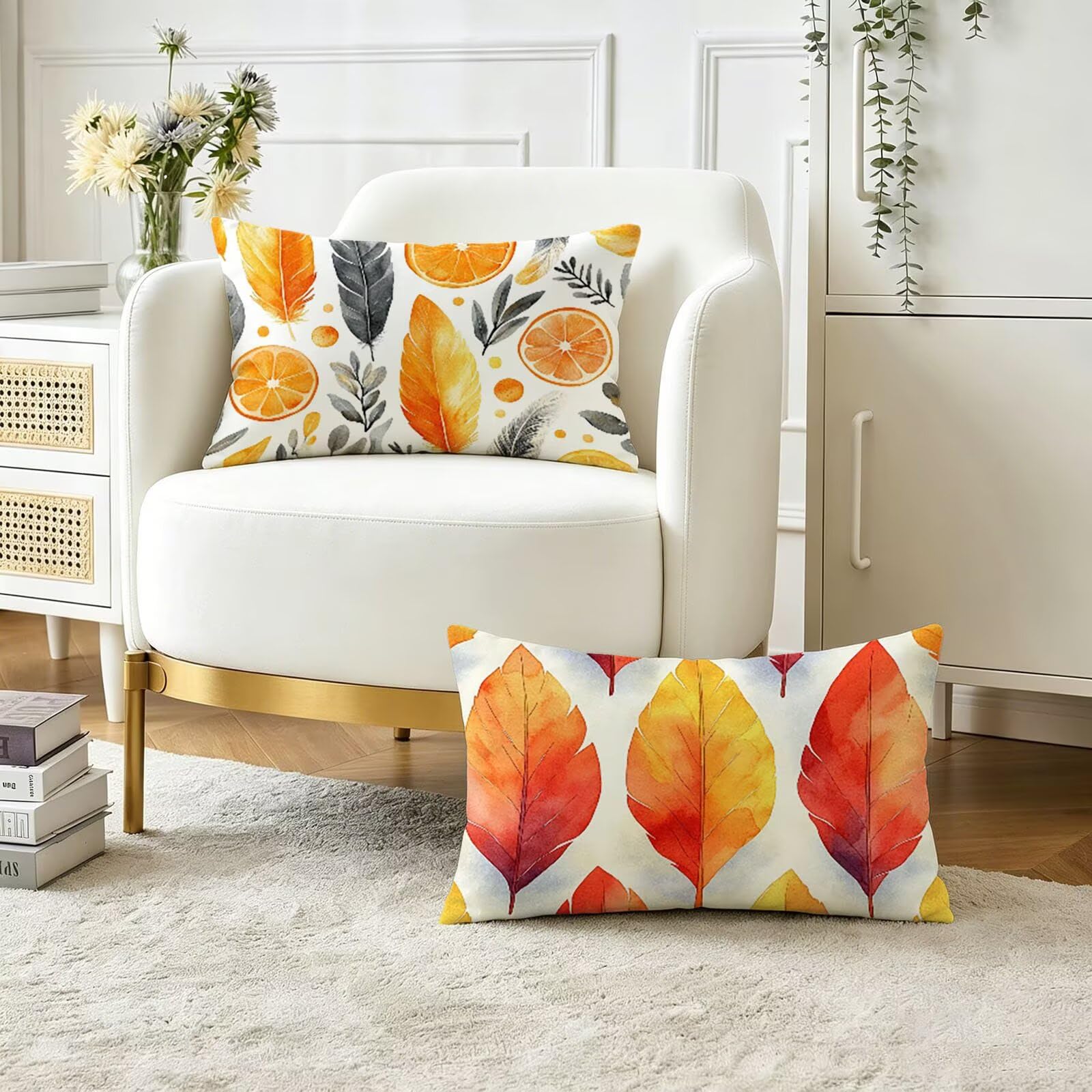Housse coussin 40x60 cm lot de 2 orange pour proteger et embellir vos divans