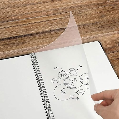 Miniatura 4 de NEWYES Cuaderno de pizarra blanca borrable para reuniones de borrado en seco, pizarra blanca para reuniones, negocios, oficina, hogar (A4)