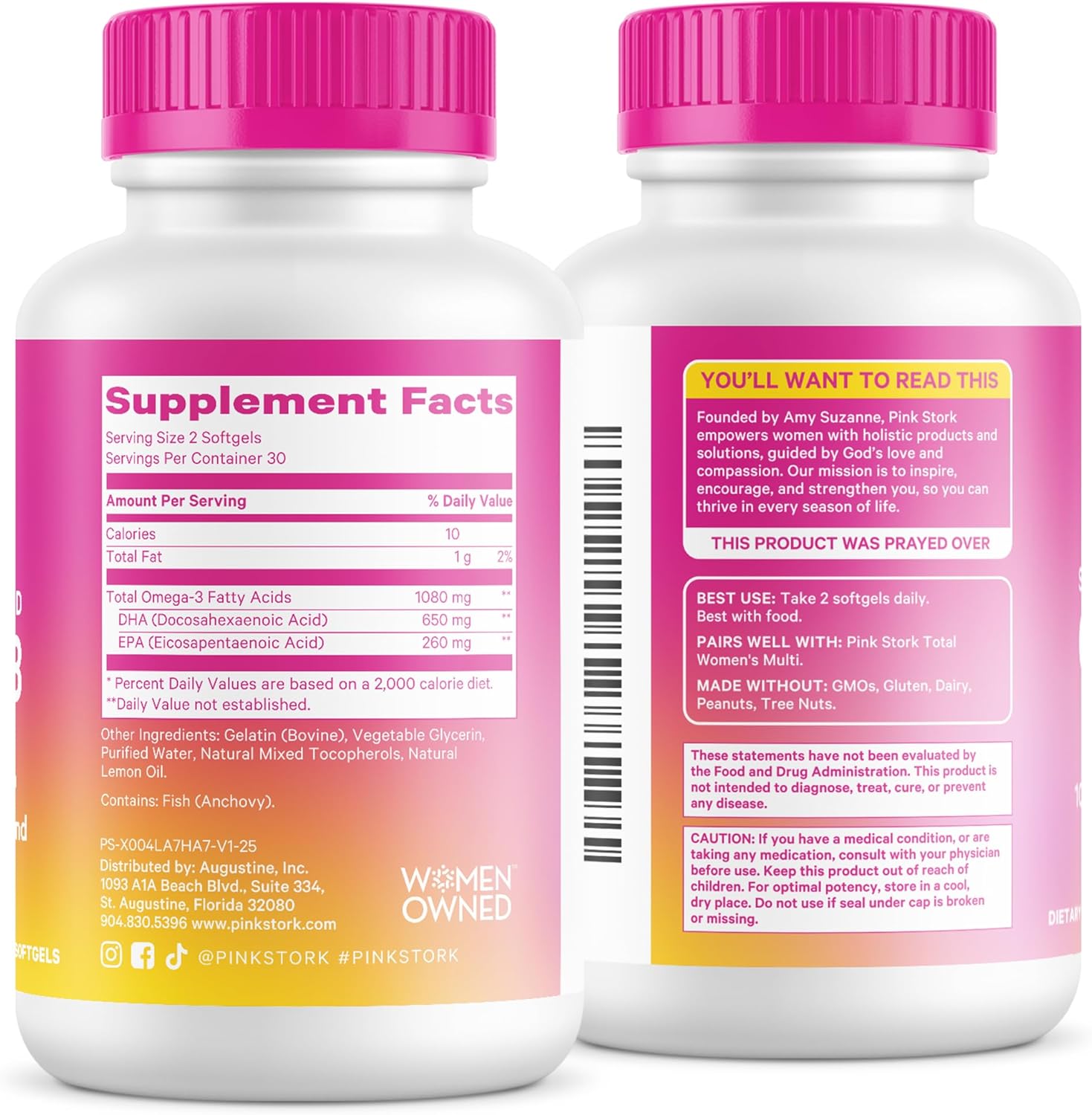 Pink Stork Omega 3 Fish Oil Supplements for Women with DHA and EPA - High Potency Burpless Omega-3 Supplement for Cognitive Health - 60 Softgels - Image 9