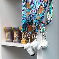 Vista 6 de Paquete de 60 ganchos de clip para llavero, cierre giratorio con clip de anillo en D, ganchos a presión, ganchos flexibles de 360 grados, ganchos