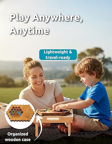 Miniatura 7 de Juego de rompecabezas hexagonal juego de rompecabezas de madera hexagonal para niños y adultos, desafío clásico de rompecabezas hexagonal, juego de