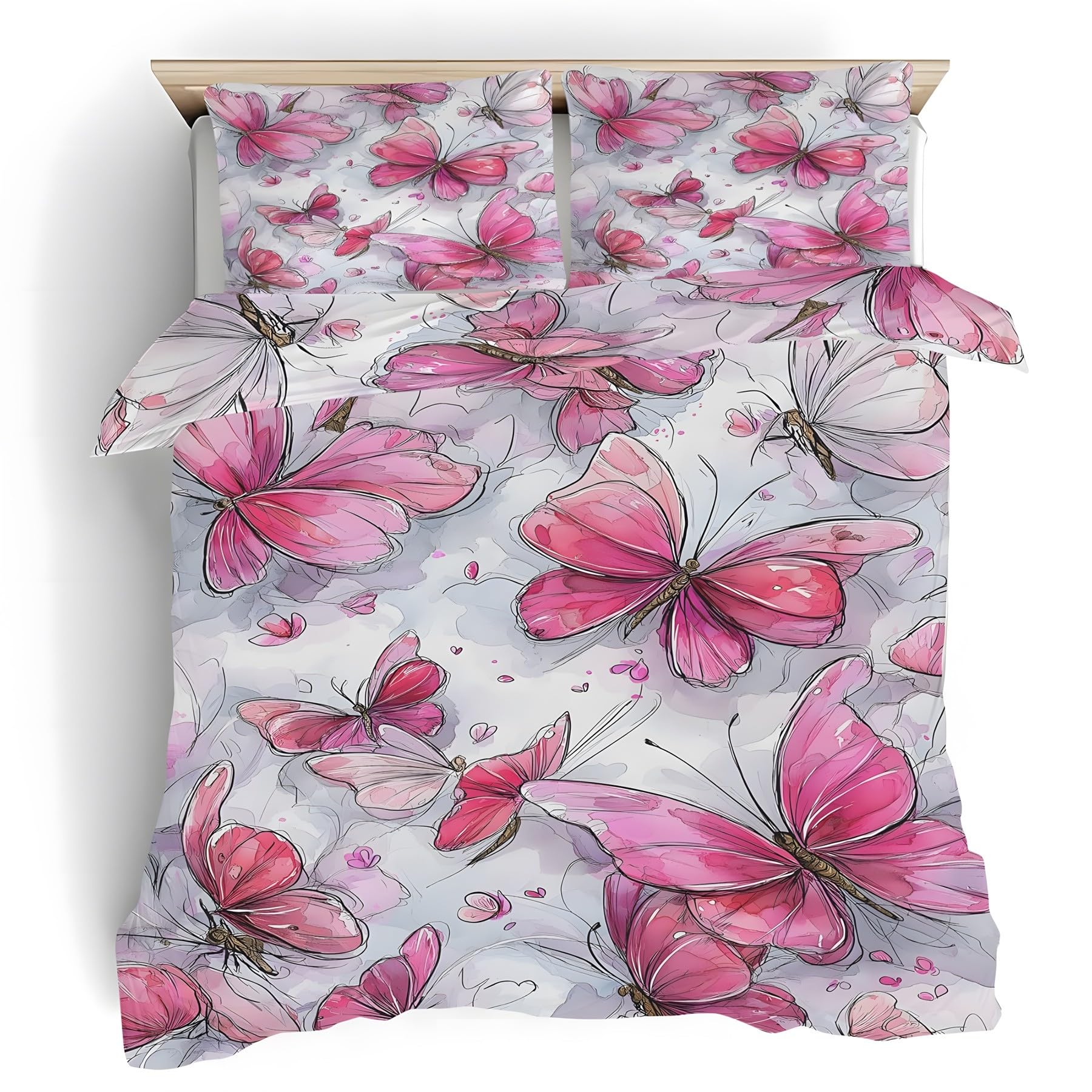 Housse de couette 140x200 papillon pour illuminer la décoration d'une chambre d'enfant