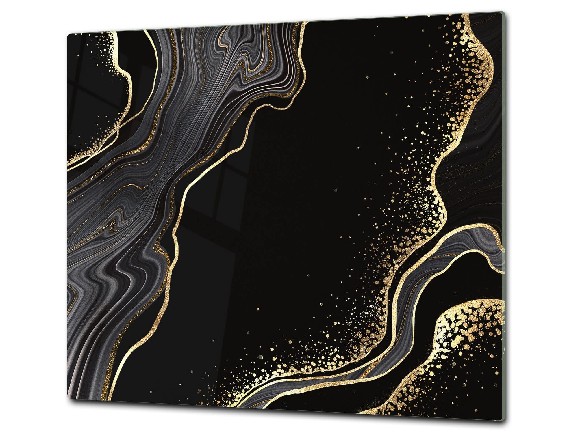 Planche à découper en verre trempé – Protège-plain de travail en verre résistant – UNE PIÈCE (60x52 cm) ou DEUX PIÈCES (30x52 cm chacune); D23 Série d'abstractions colorées
