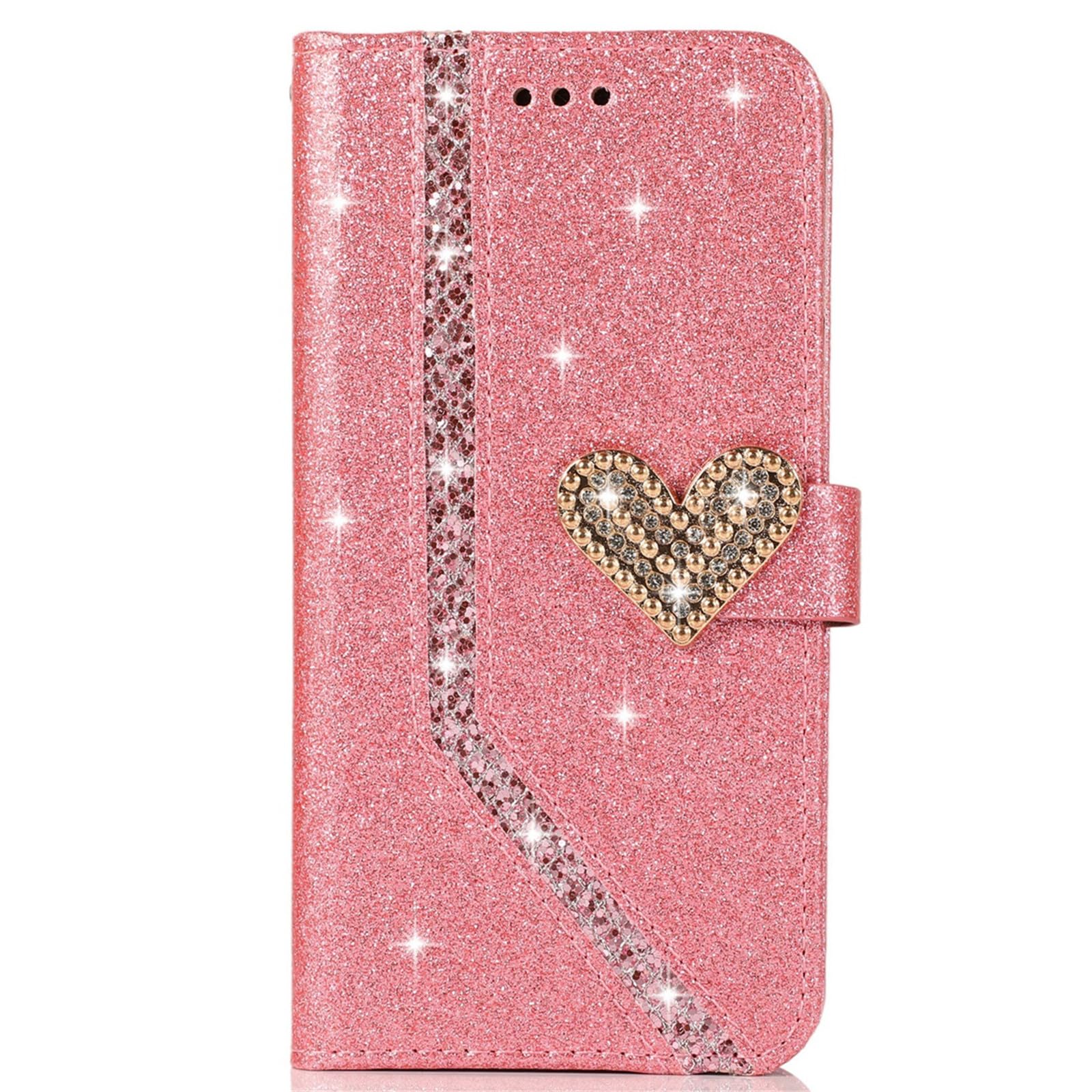 iPhone 15 Pro Custodia portafoglio con strass gufo